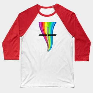 Cross Rainbow Flame 01 Baseball T-Shirt